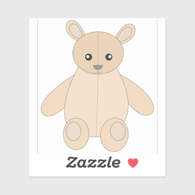 Pegatina Oso de peluche (Hoja)