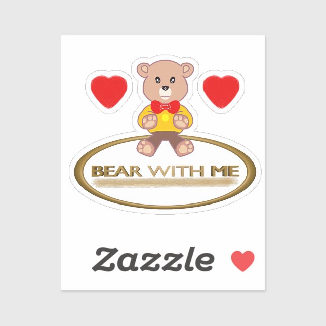 Pegatina Oso de peluche conmigo (Hoja)