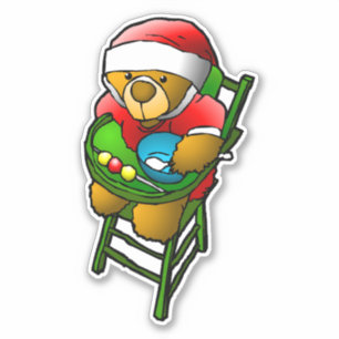 Pegatina Oso de peluche de Santa
