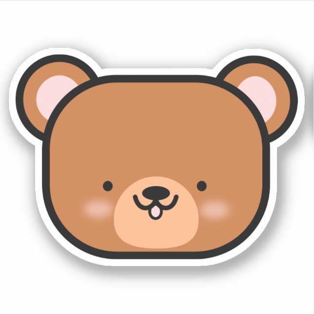 Pegatina Oso de peluche lindo (Anverso)
