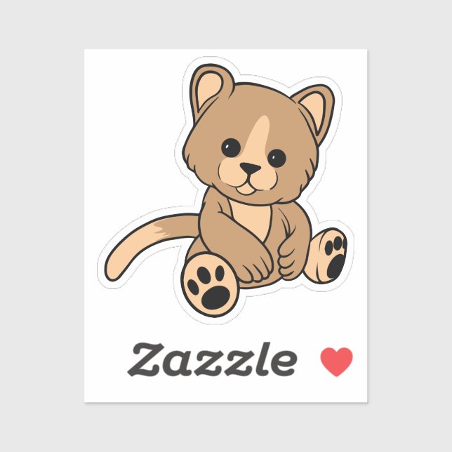 Pegatina Oso de peluche lindo  (Hoja)