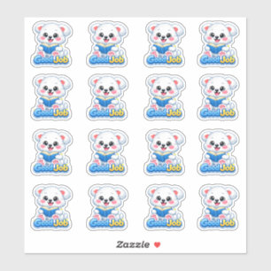 Pegatina Oso de progreso de lectura Kawaii Buen trabajo pro