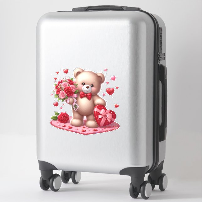 Pegatina Oso de San Valentín (Maleta)