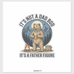 Pegatina Oso divertido figura de padre diseño vectorial de