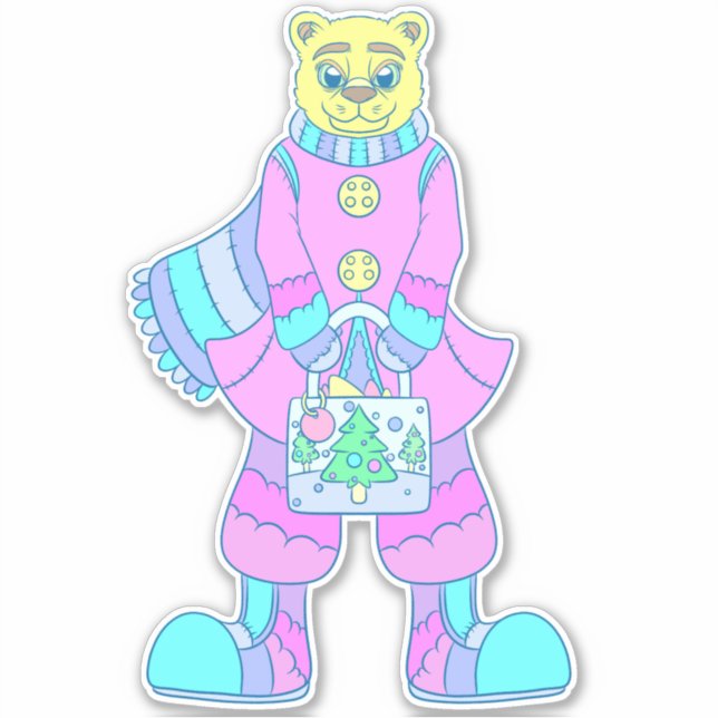 Pegatina Oso feliz (Anverso)