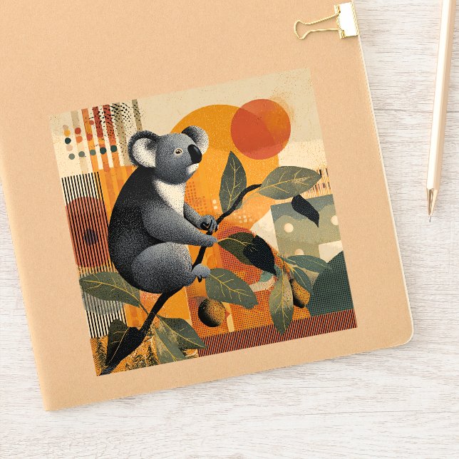 Pegatina Oso Koala Sentado en un Árbol (Cuaderno)