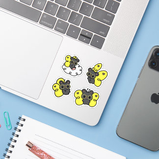 Pegatina Oso mariposa con gafas sticker Kawaii lindo