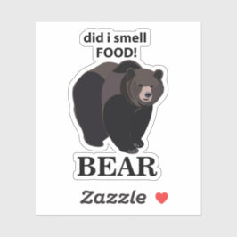 Pegatina Oso, olía el oso gracioso de la comida