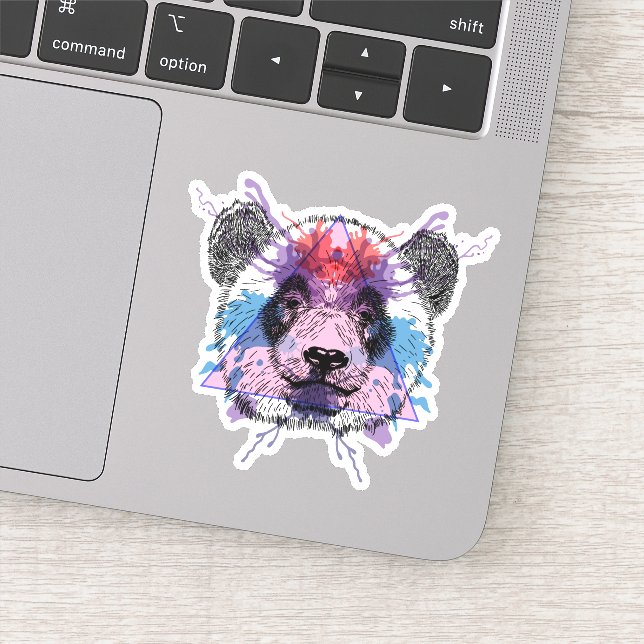 Pegatina Oso Panda Geométrico (Detalle)