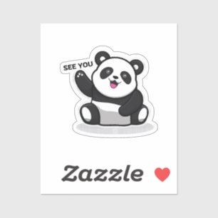 Pegatina oso panda pequeño y lindo