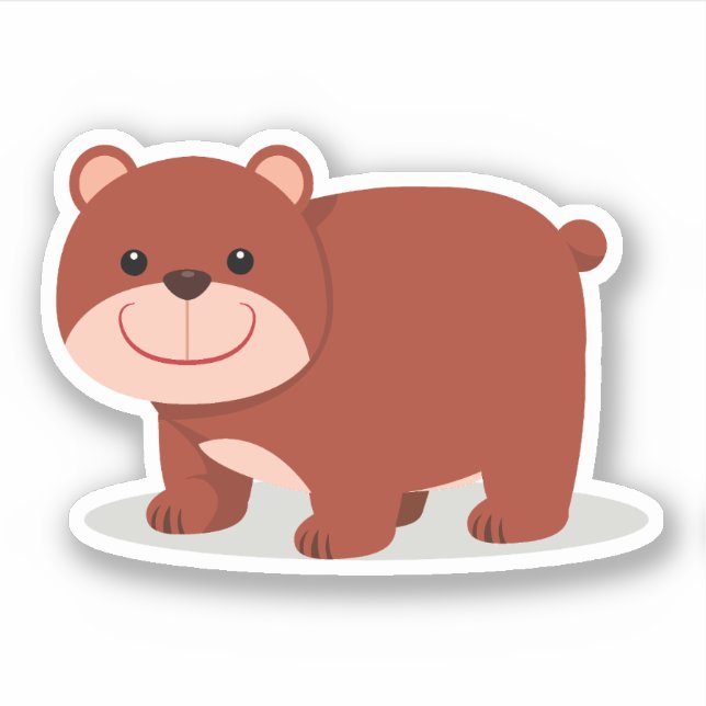 Pegatina Oso Personalizado lindo (Anverso)