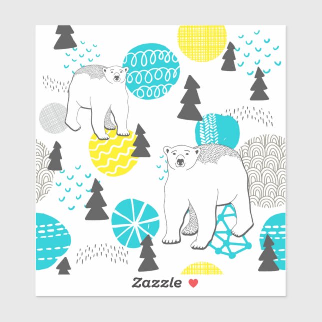 Pegatina Oso polar (Hoja)