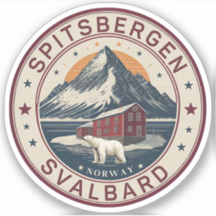 Pegatina Oso polar artístico Svalbard Spitsbergen, Noruega