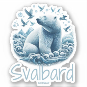 Pegatina Oso polar artístico Svalbard Spitsbergen, Noruega