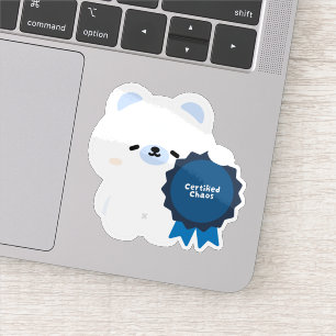 Pegatina Oso Polar Caos Certificado