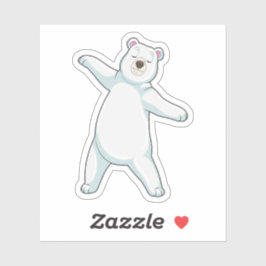 Pegatina Oso polar en el gimnasio del yoga en pie