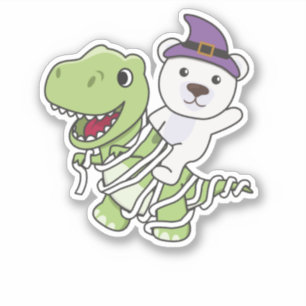 Pegatina Oso Polar Feliz Navidad T-rex Mommy Costume de Hal