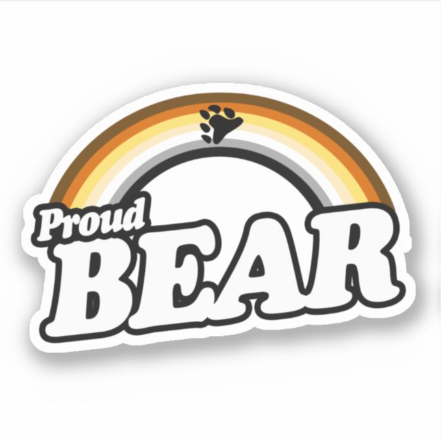 Pegatina Oso y Orgulloso (Anverso)