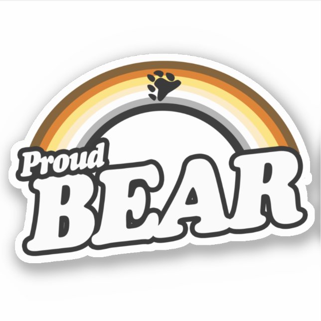 Pegatina Oso y Orgulloso (Anverso)