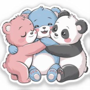 Pegatina Osos de peluche con panda