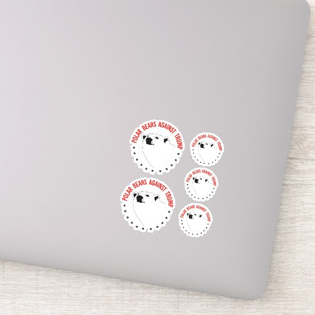 Pegatina Osos polares contra Trump (Detalle)