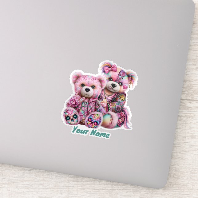 Pegatina Osos Punk Personalizados  (Detalle)