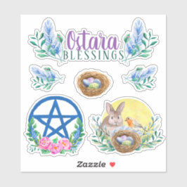 Pegatina Ostara Spring Equinox Wicca Sabbat Floral