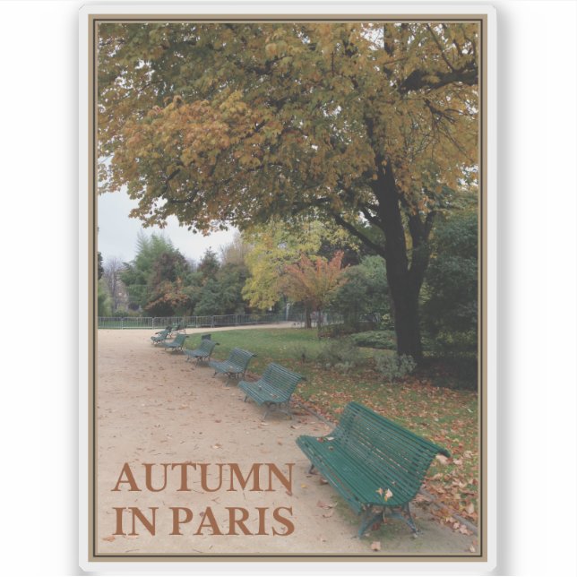 Pegatina Otoño En París (Anverso)