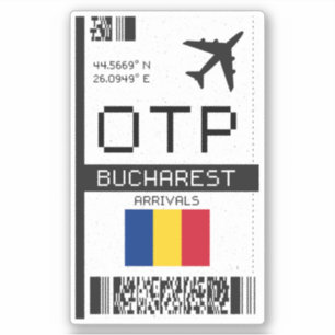 Pegatina OTP Bucharest, tarjeta de embarque de Rumania - Ae