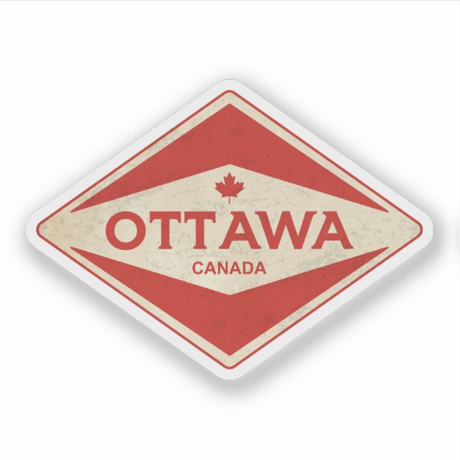 Pegatina Ottawa Canada Vintage (Anverso)
