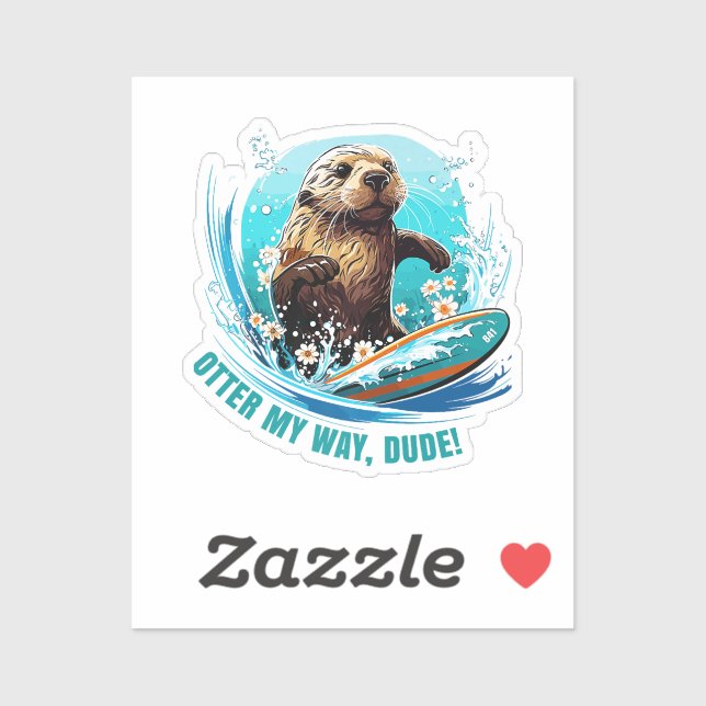 Pegatina Otter 841 Surfing Otter Ella Roba Surfboards Otte (Hoja)