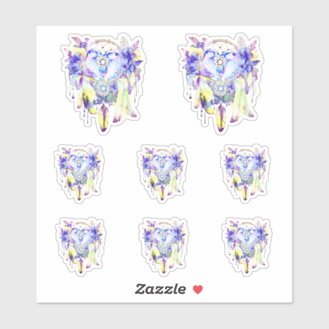 Pegatina Otter Dreamcatcher Blue Yellow Floral (Hoja)