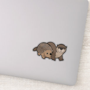Pegatina Otter y Hedgehog