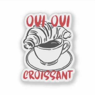 Pegatina Oui Oui Croissant – Desayuno Francés de Café Adora