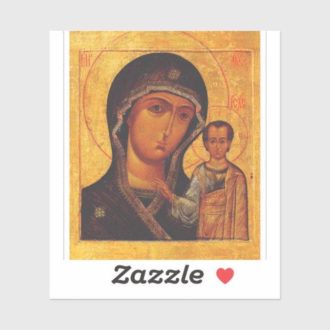 Pegatina Our Lady of Kazan Orthodox Icon (Hoja)