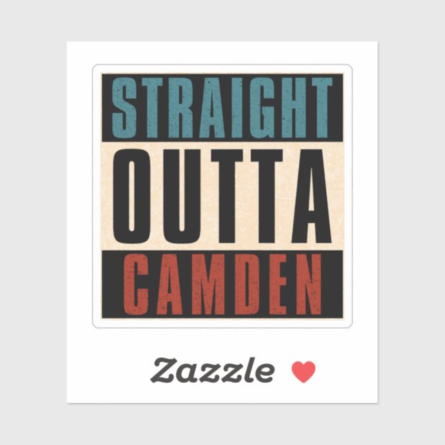 Pegatina Outta Camden New Jersey NJ (Hoja)