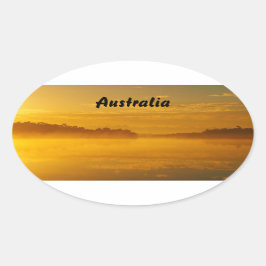 Pegatina Oval - amanecer dorado Australia