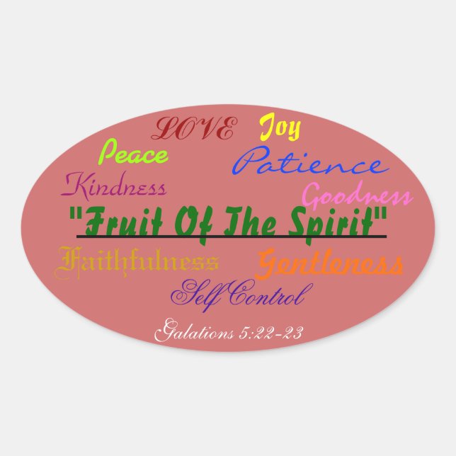 Pegatina oval audaz Fruta del verso del prit! (Anverso)