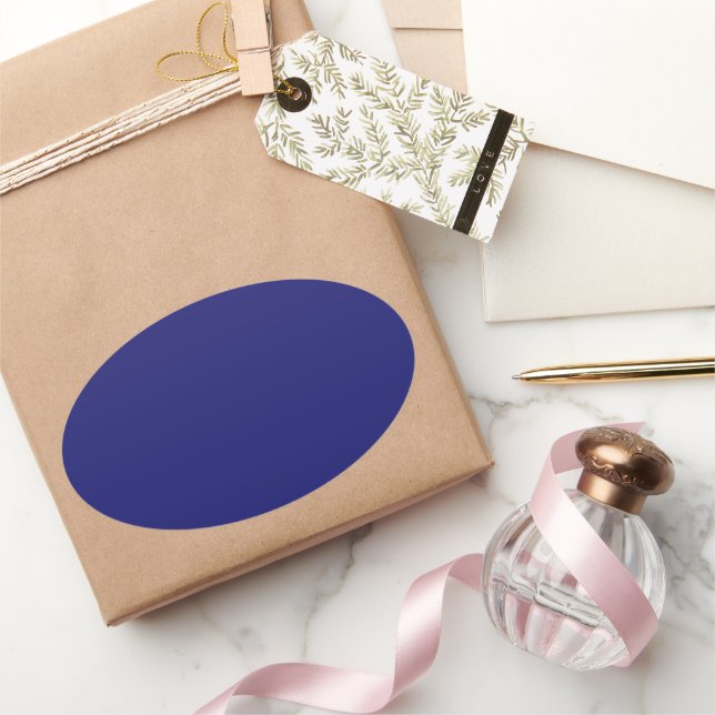 Pegatina Oval Azul de Medianoche (Regalar)