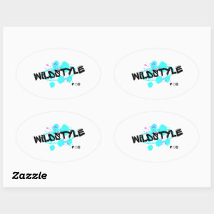 Pegatina Oval Black Blue Modern Wildstyle