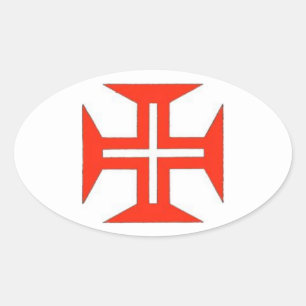 Pegatina oval cruzado portugués