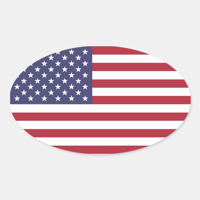 Pegatina Oval de Bandera Americana (Anverso)