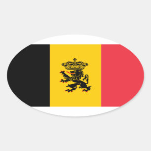 Pegatina Oval de bandera belga