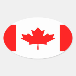 Pegatina oval de bandera canadiense | Bandera de C