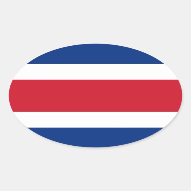 Pegatina Oval de bandera de Costa Rica (Anverso)