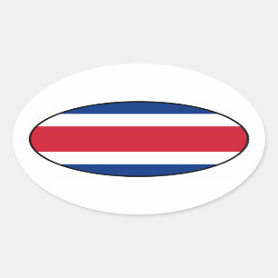 Pegatina Oval de bandera de Costa Rica