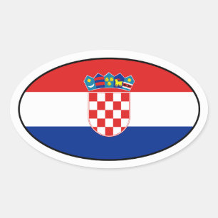 Pegatina Oval de Bandera de Croacia