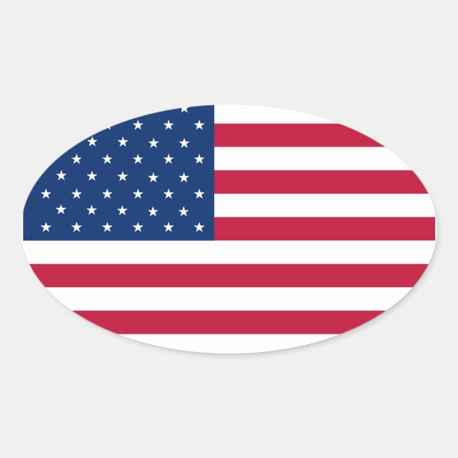 PEGATINA Oval de bandera de los Estados Unidos (Anverso)