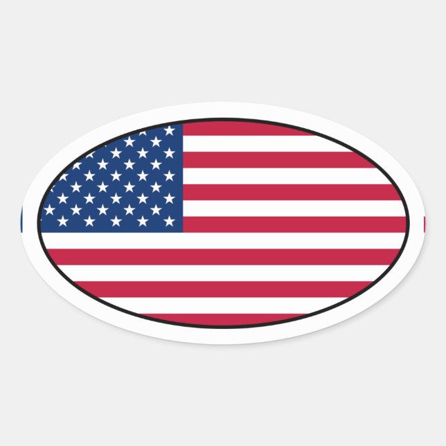 PEGATINA Oval de bandera de los Estados Unidos (Anverso)