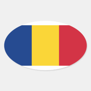 Pegatina Oval de bandera de Rumania